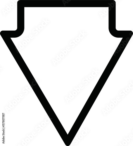 outline down Arrow Icon Vector flat design style isolated on white background