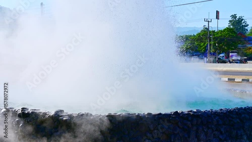 Chiang Rai Series : Mae Kachan Hot Spring along the superhighway. Tourist attractions in Wiang Pa Pao District, Chiang Rai Province. Hot pond that are created from natural mineral water.