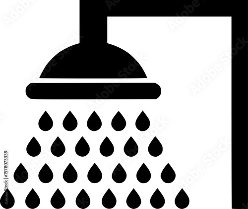 shower glyph flat vector icon
