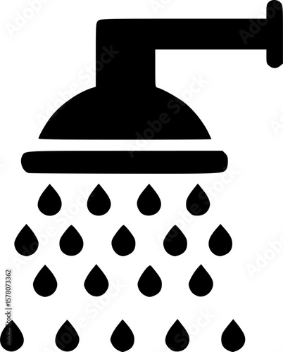 shower glyph flat vector icon
