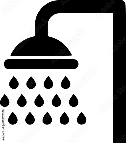 shower glyph flat vector icon
