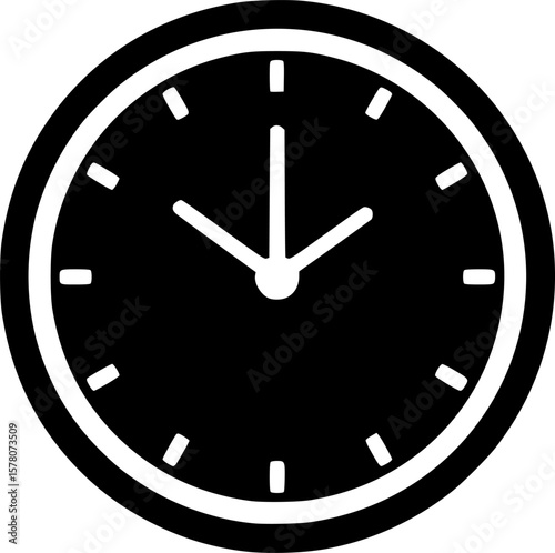 clock five vector flat icon
