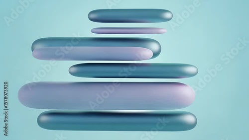 Floating rounded bars on a pale blue background