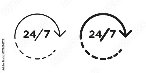 24 7 icon vector design, perfect for website ui designs
