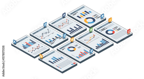 Overview of multiple pages or sections in an interface.