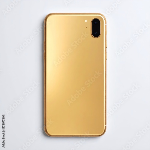 Luxurious Golden Smartphone: A Stylish and Modern Mobile Device on White