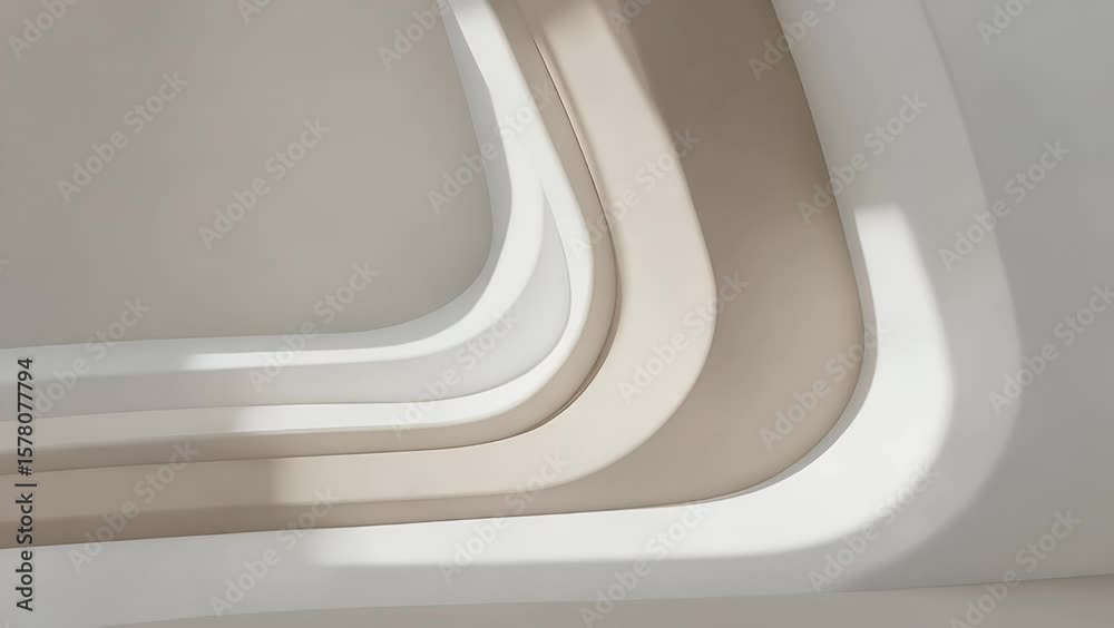 Abstract undulating surfaces with soft shadows and light