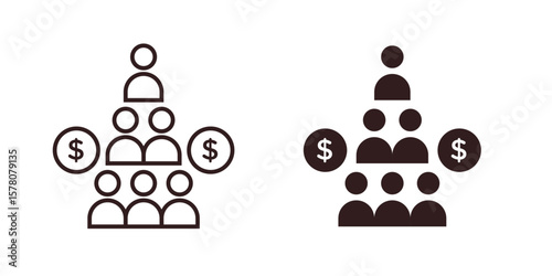 Ponzi scheme icon vector design, perfect for website ui designs