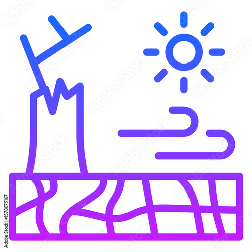 Desertification Vector Icons