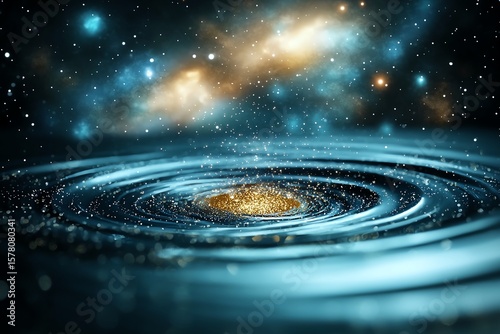 A stunning view of a swirling cosmic spiral, showcasing vibrant stars and galaxies amidst a serene backdrop. This image captivates the vastness and beauty of the universe.