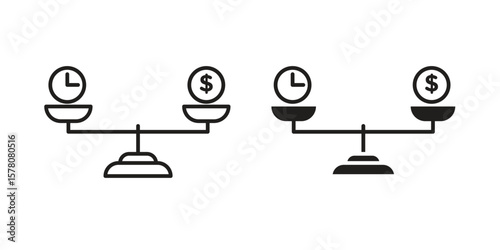 Time and money compare scale icon vector design, perfect for website ui designs