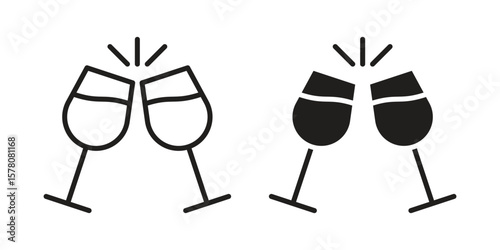 Wine toast icon vector design, perfect for website ui designs