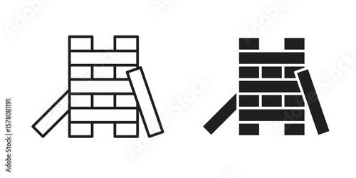 Wooden block icon vector design, perfect for website ui designs