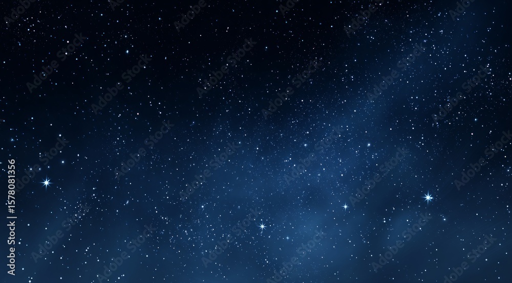Fototapeta premium Dark Blue Night Sky with Distant Stars and Nebula
