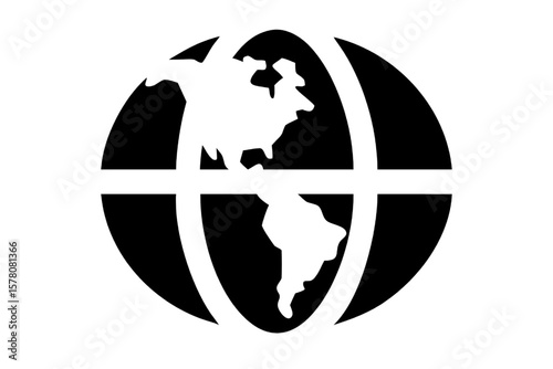 Global Emblem: A simple and stylized image of the earth globe featuring the outline of the continents against a sleek background, evoking a sense of universality. 