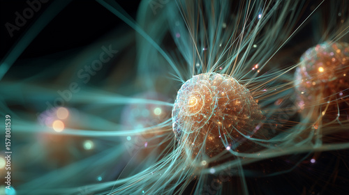 Glowing neural network connections background wallpaper