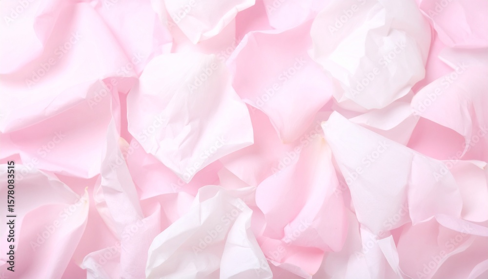 Fototapeta premium Abstract background of delicate pastel pink and white rose petals. Soft, romantic, and feminine texture with gentle light, perfect for wedding, spa, or beauty concepts.