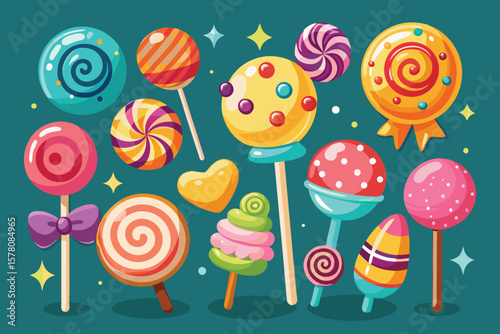 Colorful Lollipop Collection Sweet Candy Treats