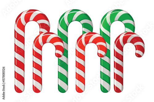 Red and Green Candy Canes Christmas Treats Festive Sweets