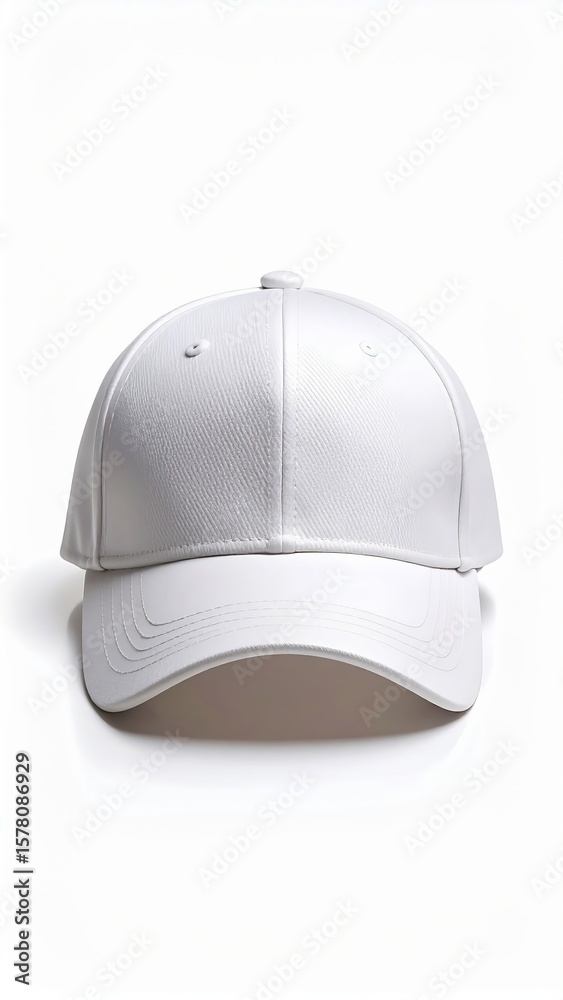 Obraz premium Clean and Modern White Baseball Cap Isolated on a Bright White Background.