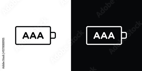AAA battery icon illustration symbol or logo collection.