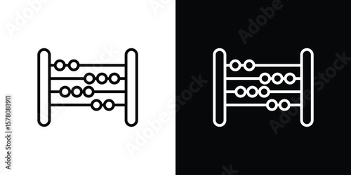 Abacus icon illustration symbol or logo collection.