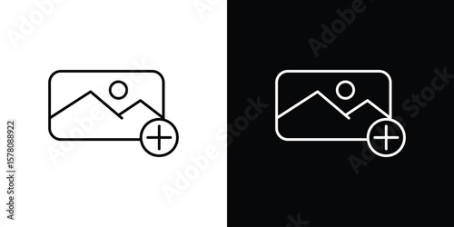 Add photos icon illustration symbol or logo collection.