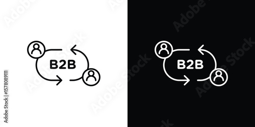 B2B icon illustration symbol or logo collection.