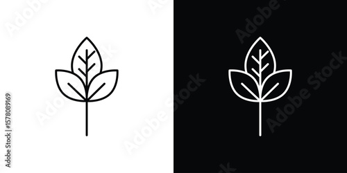 Basil icon illustration symbol or logo collection.