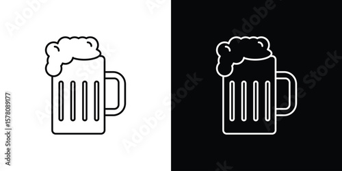 Beer icon illustration symbol or logo collection.