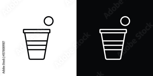 Beer pong icon illustration symbol or logo collection.