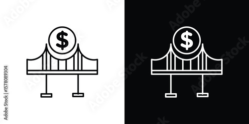 Bridging loan icon illustration symbol or logo collection.