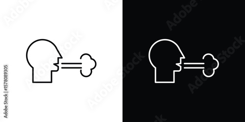 Breath icon illustration symbol or logo collection.