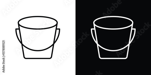 Bucket icon illustration symbol or logo collection.