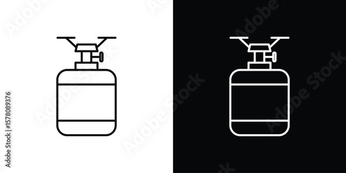 Camping gas icon illustration symbol or logo collection.