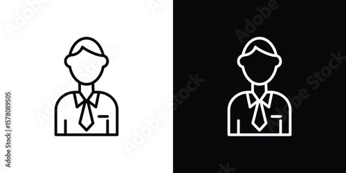 Cashier icon illustration symbol or logo collection.