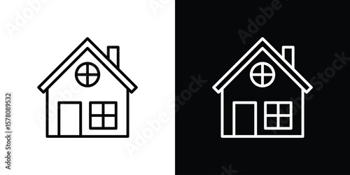 Chalet icon illustration symbol or logo collection.