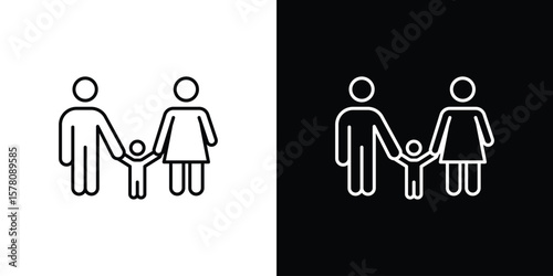Child custody icon illustration symbol or logo collection.
