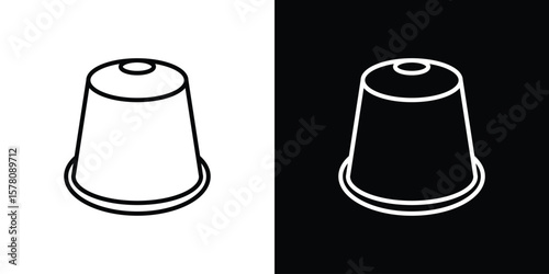 Coffee capsule icon illustration symbol or logo collection.