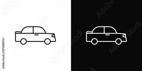 Compact car icon illustration symbol or logo collection.