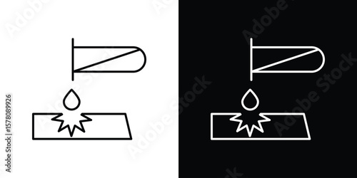 Corrosive substance icon illustration symbol or logo collection.