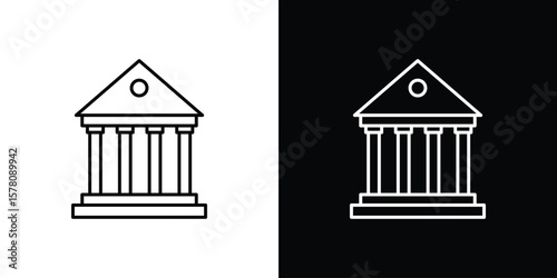 Courthouse icon illustration symbol or logo collection.