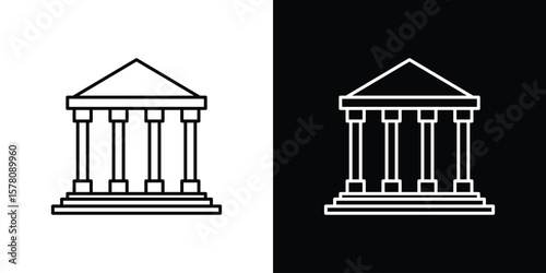 Courthouse icon illustration symbol or logo collection.