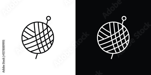 Crochet icon illustration symbol or logo collection.