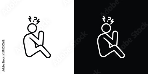 Depression icon illustration symbol or logo collection.