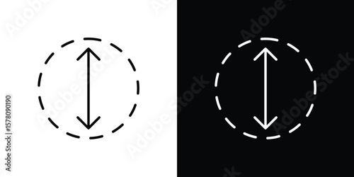Diameter icon illustration symbol or logo collection.
