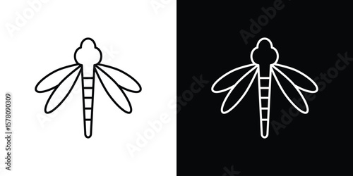 Dragon fly icon illustration symbol or logo collection.