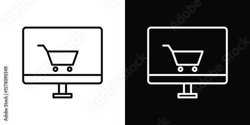 E commerce platform icon illustration symbol or logo collection.