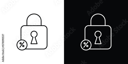 Fixed rate mortgage icon illustration symbol or logo collection.