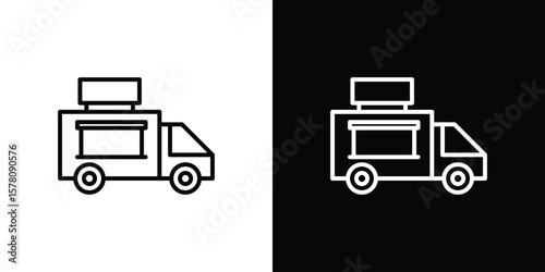 Food truck icon illustration symbol or logo collection.